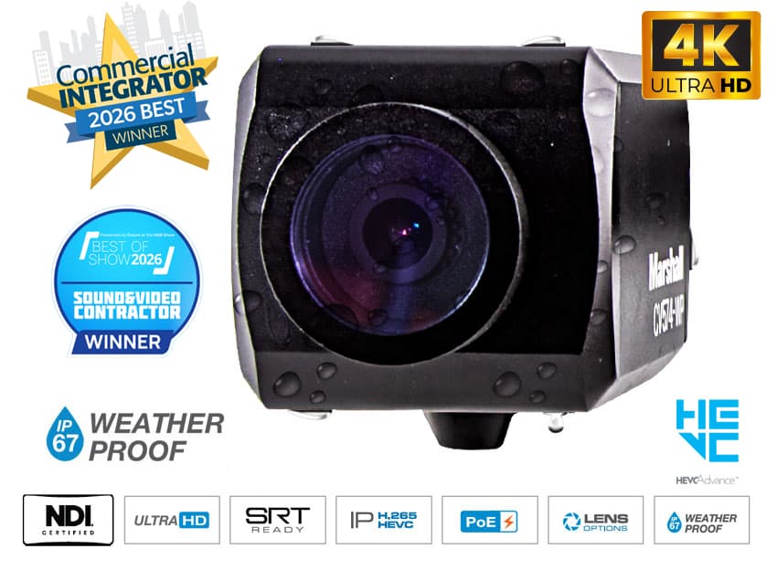 Marshall Electronics CV574-WP All-Weather NDI|HX3 4K UHD mini kamera